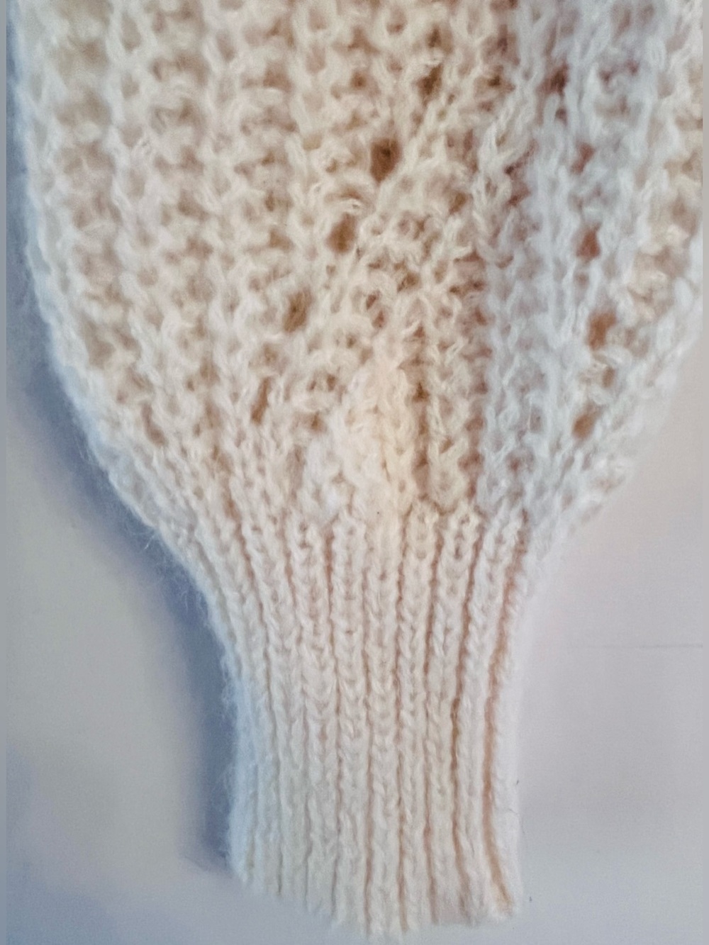 Abercrombie & Fitch Cream Pointelle Open Knit Sweater S Boho Coquette - Picture 6 of 9